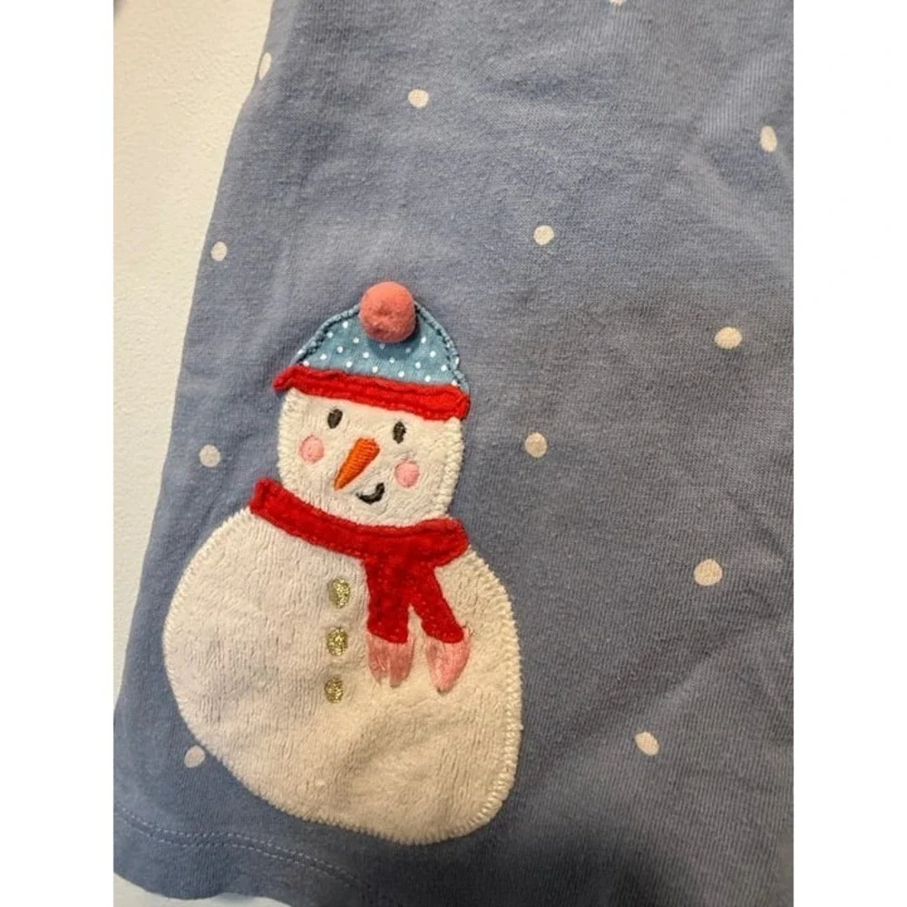 Mini Boden Girls 2-3Y Snowman Applique Dress GUC